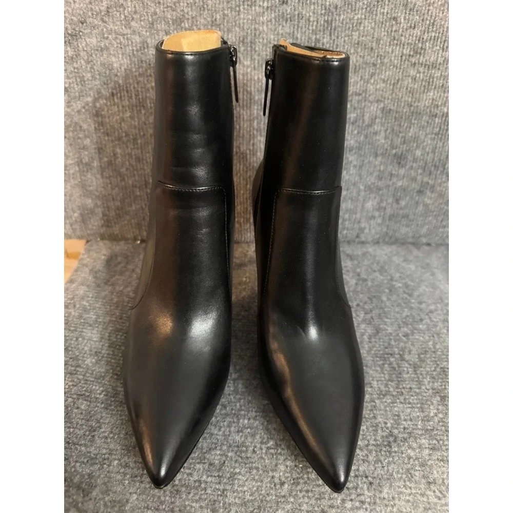 NWOB Michael Kors Black Leather Pointed Toe Stiletto Ankle Boots SG23D 9M - Picture 4 of 8